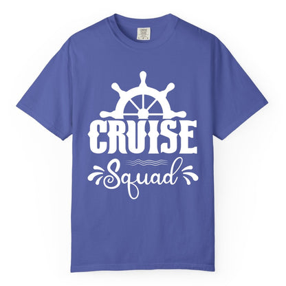 Cruise Squad Shirt - Matching Cruise Group Nautical Apparel (Comfort Color) in Periwinkle - Cruise Squad Shirt - Nautical Wheel Matching Cruise Group Tee Design