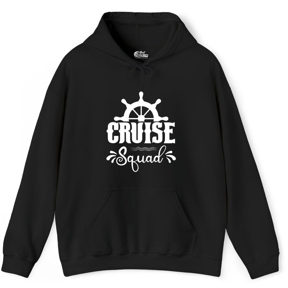 Cruise Squad Shirt - Matching Cruise Group Nautical Apparel (Hoodie) in Black - Cruise Squad Shirt - Nautical Wheel Matching Cruise Group Tee Design