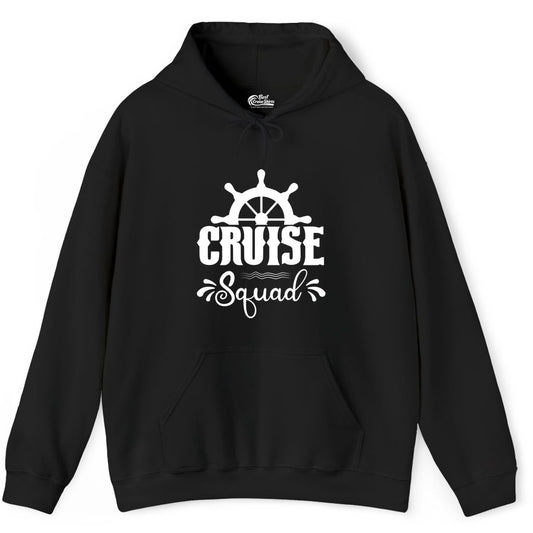 Cruise Squad Shirt - Matching Cruise Group Nautical Apparel (Hoodie) in Black - Cruise Squad Shirt - Nautical Wheel Matching Cruise Group Tee Design