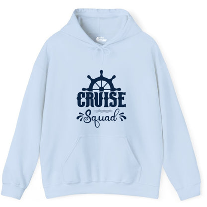 Cruise Squad Shirt - Matching Cruise Group Nautical Apparel (Hoodie) in Light Blue - Cruise Squad Shirt - Nautical Wheel Matching Cruise Group Tee Design