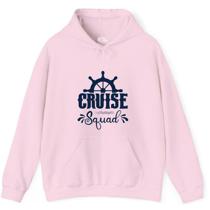 Cruise Squad Shirt - Matching Cruise Group Nautical Apparel (Hoodie) in Light Pink - Cruise Squad Shirt - Nautical Wheel Matching Cruise Group Tee Design