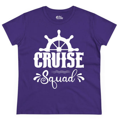 Cruise Squad Shirt - Matching Cruise Group Nautical Apparel (Ladies Tee) in Purple - Cruise Squad Shirt - Nautical Wheel Matching Cruise Group Tee Design