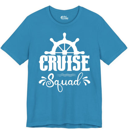 Cruise Squad Shirt - Matching Cruise Group Nautical Apparel (Premium Tee) in Aqua - Cruise Squad Shirt - Nautical Wheel Matching Cruise Group Tee Design