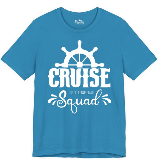 Cruise Squad Shirt - Matching Cruise Group Nautical Apparel (Premium Tee) in Aqua - Cruise Squad Shirt - Nautical Wheel Matching Cruise Group Tee Design