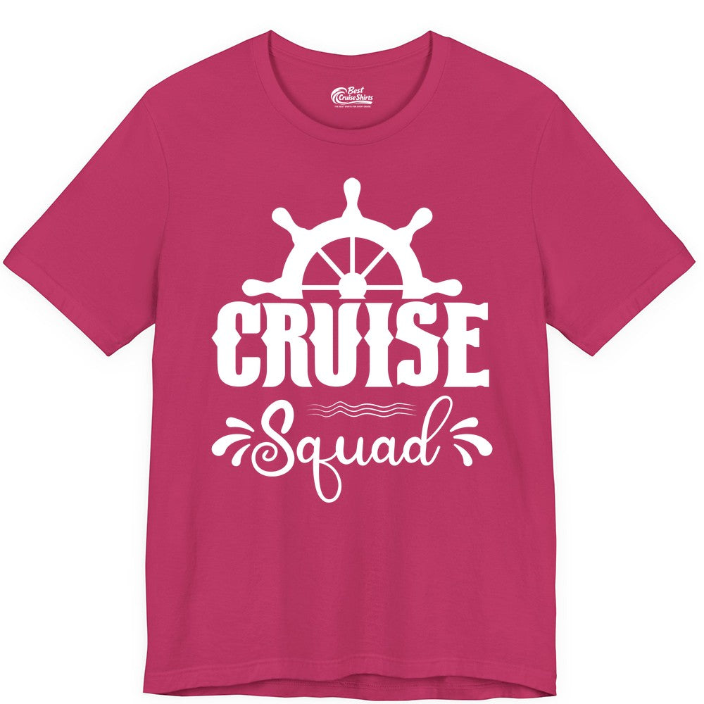 Cruise Squad Shirt - Matching Cruise Group Nautical Apparel (Premium Tee) in Berry - Cruise Squad Shirt - Nautical Wheel Matching Cruise Group Tee Design