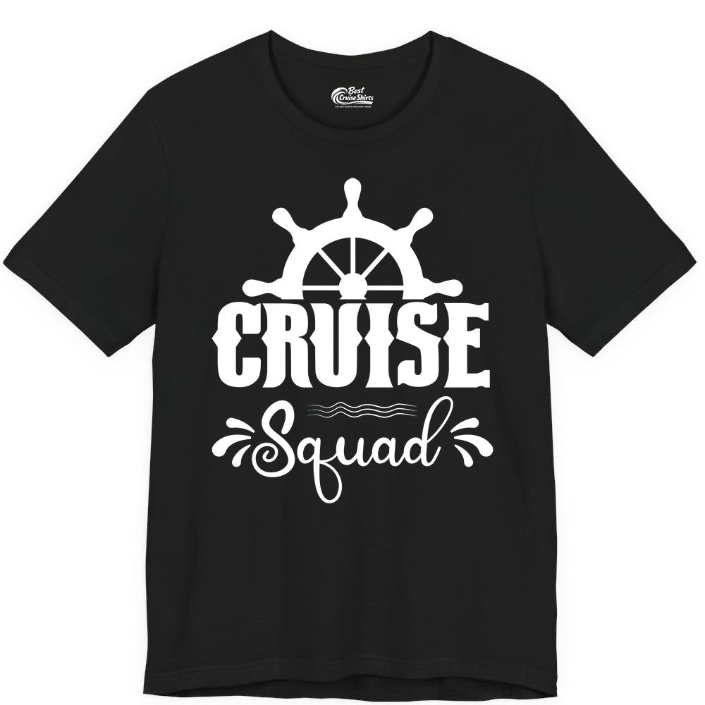 Cruise Squad Shirt - Matching Cruise Group Nautical Apparel (Premium Tee) in Black - Cruise Squad Shirt - Nautical Wheel Matching Cruise Group Tee Design