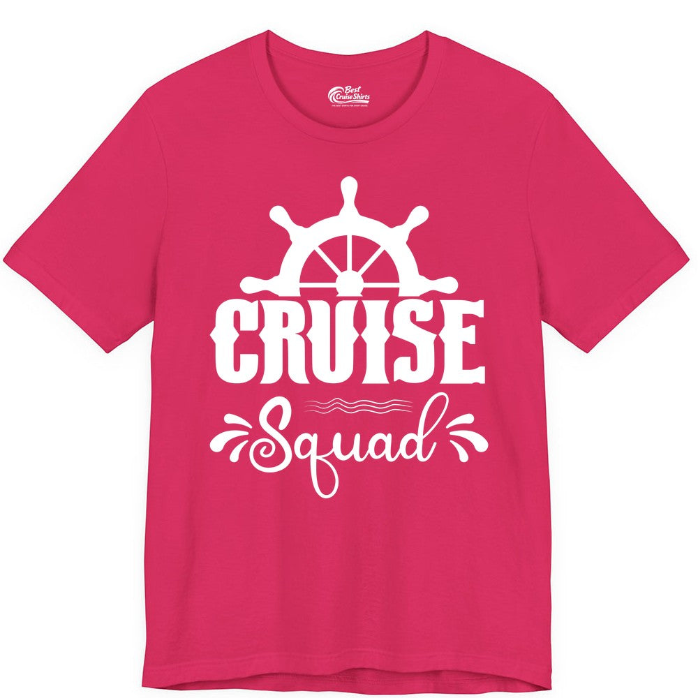 Cruise Squad Shirt - Matching Cruise Group Nautical Apparel (Premium Tee) in Fuchsia - Cruise Squad Shirt - Nautical Wheel Matching Cruise Group Tee Design