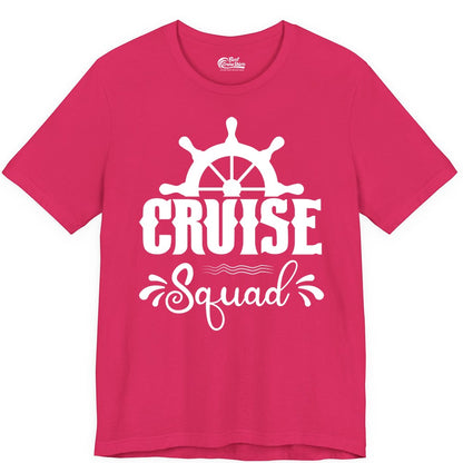 Cruise Squad Shirt - Matching Cruise Group Nautical Apparel (Premium Tee) in Fuchsia - Cruise Squad Shirt - Nautical Wheel Matching Cruise Group Tee Design