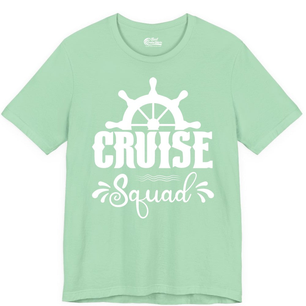 Cruise Squad Shirt - Matching Cruise Group Nautical Apparel (Premium Tee) in Mint - Cruise Squad Shirt - Nautical Wheel Matching Cruise Group Tee Design