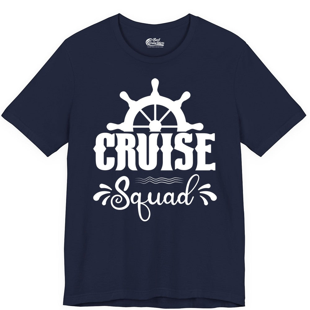 Cruise Squad Shirt - Matching Cruise Group Nautical Apparel (Premium Tee) in Navy - Cruise Squad Shirt - Nautical Wheel Matching Cruise Group Tee Design