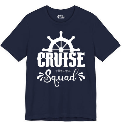 Cruise Squad Shirt - Matching Cruise Group Nautical Apparel (Premium Tee) in Navy - Cruise Squad Shirt - Nautical Wheel Matching Cruise Group Tee Design