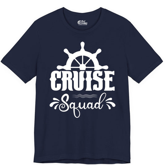 Cruise Squad Shirt - Matching Cruise Group Nautical Apparel (Premium Tee) in Navy - Cruise Squad Shirt - Nautical Wheel Matching Cruise Group Tee Design