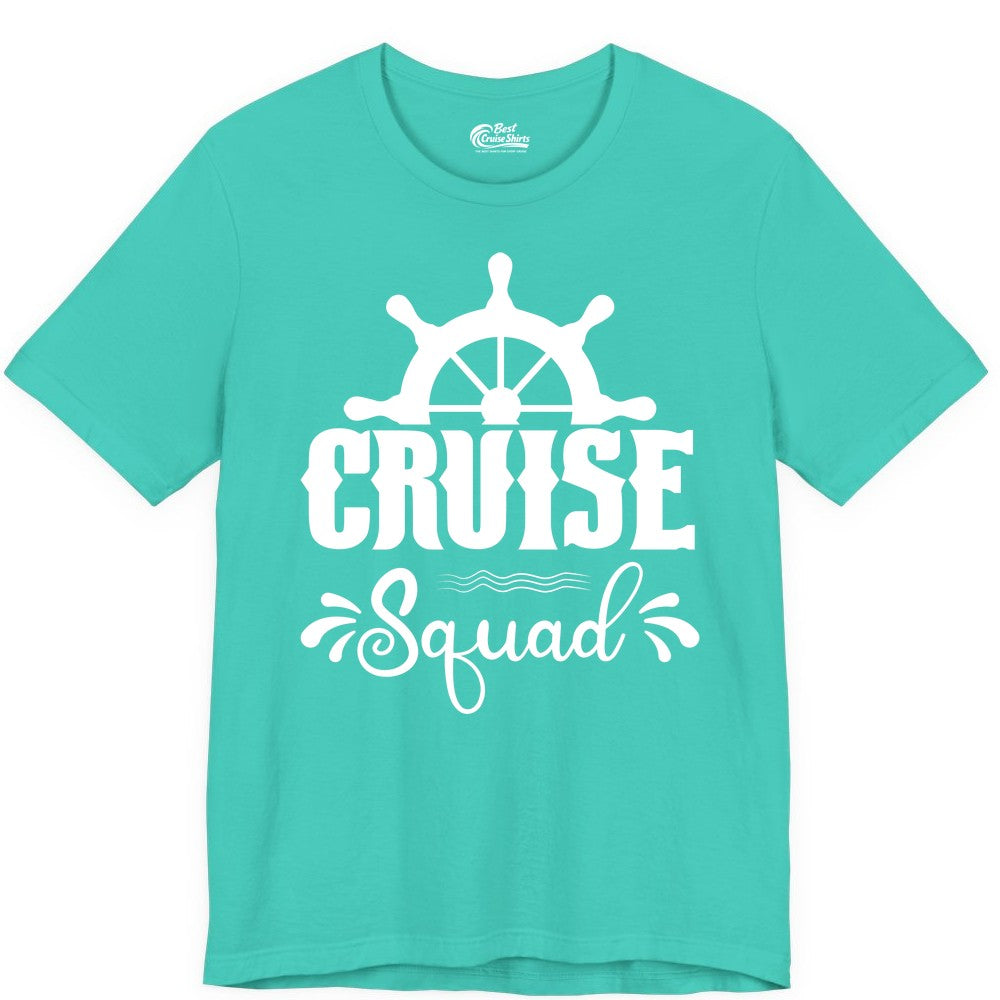 Cruise Squad Shirt - Matching Cruise Group Nautical Apparel (Premium Tee) in Teal - Cruise Squad Shirt - Nautical Wheel Matching Cruise Group Tee Design