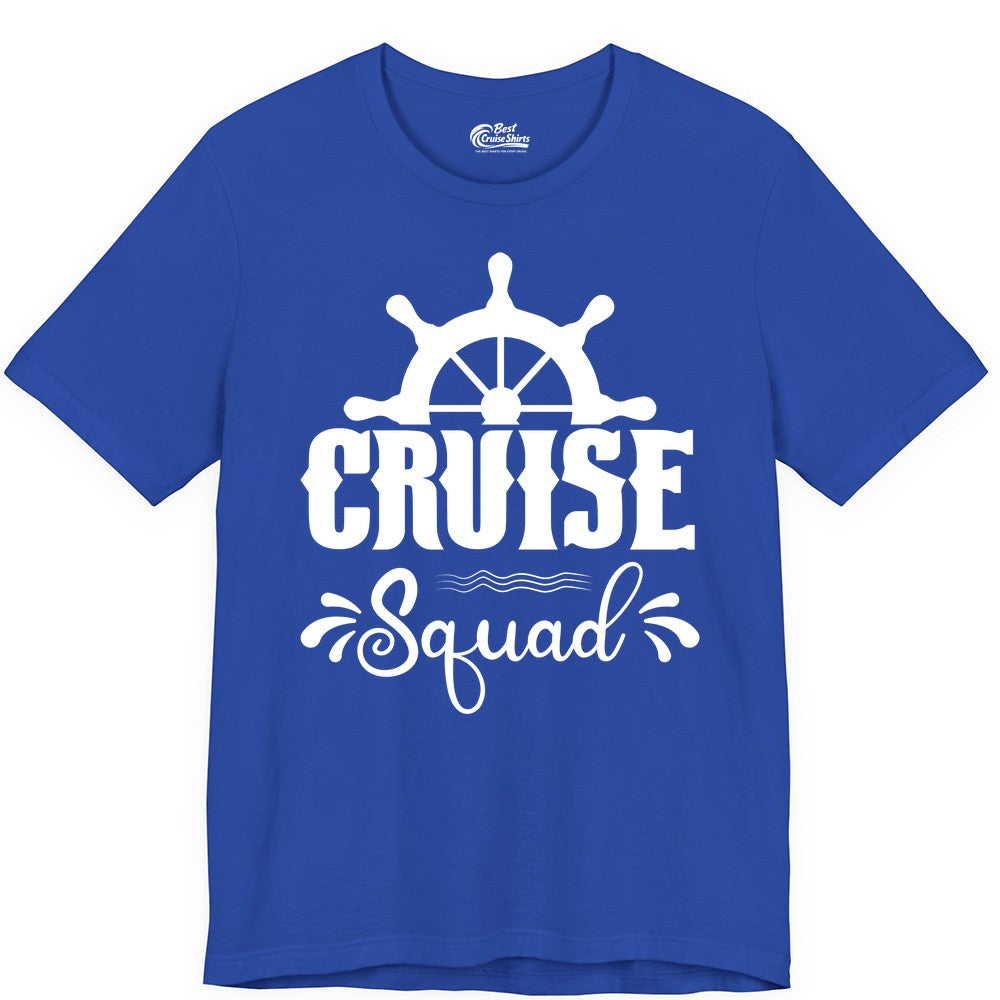 Cruise Squad Shirt - Matching Cruise Group Nautical Apparel (Premium Tee) in True Royal - Cruise Squad Shirt - Nautical Wheel Matching Cruise Group Tee Design