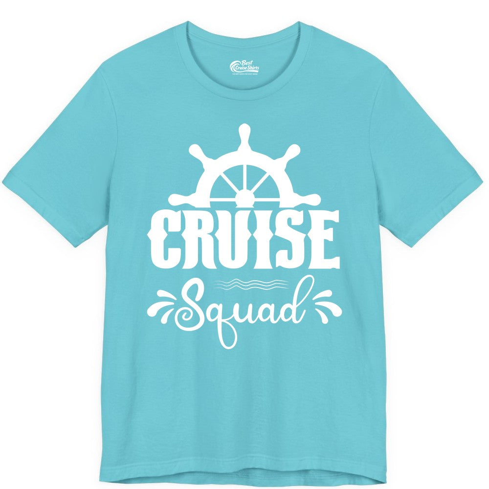 Cruise Squad Shirt - Matching Cruise Group Nautical Apparel (Premium Tee) in Turquoise - Cruise Squad Shirt - Nautical Wheel Matching Cruise Group Tee Design