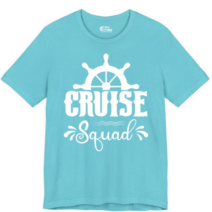 Cruise Squad Shirt - Matching Cruise Group Nautical Apparel (Premium Tee) in Turquoise - Cruise Squad Shirt - Nautical Wheel Matching Cruise Group Tee Design