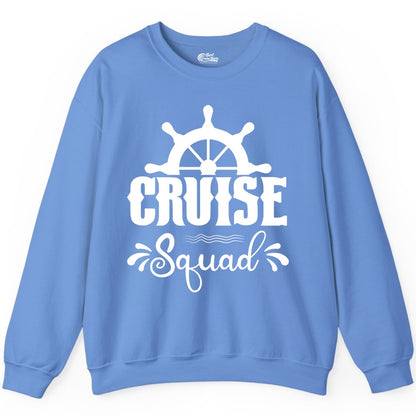 Cruise Squad Shirt - Matching Cruise Group Nautical Apparel (Sweatshirt) in Carolina Blue - Cruise Squad Shirt - Nautical Wheel Matching Cruise Group Tee Design