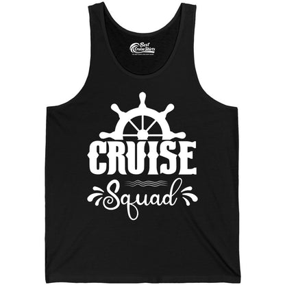Cruise Squad Shirt - Matching Cruise Group Nautical Apparel (Tank Top) in Black - Cruise Squad Shirt - Nautical Wheel Matching Cruise Group Tee Design