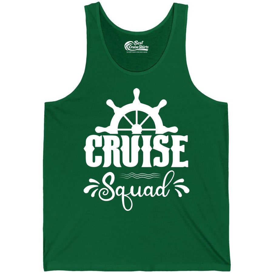 Cruise Squad Shirt - Matching Cruise Group Nautical Apparel (Tank Top) in Kelly - Cruise Squad Shirt - Nautical Wheel Matching Cruise Group Tee Design