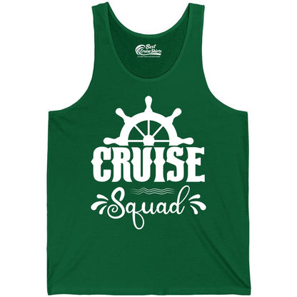 Cruise Squad Shirt - Matching Cruise Group Nautical Apparel (Tank Top) in Kelly - Cruise Squad Shirt - Nautical Wheel Matching Cruise Group Tee Design