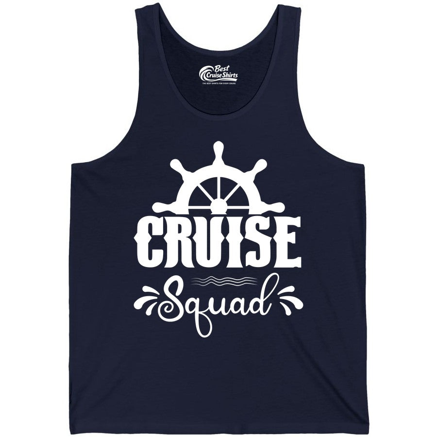 Cruise Squad Shirt - Matching Cruise Group Nautical Apparel (Tank Top) in Navy - Cruise Squad Shirt - Nautical Wheel Matching Cruise Group Tee Design