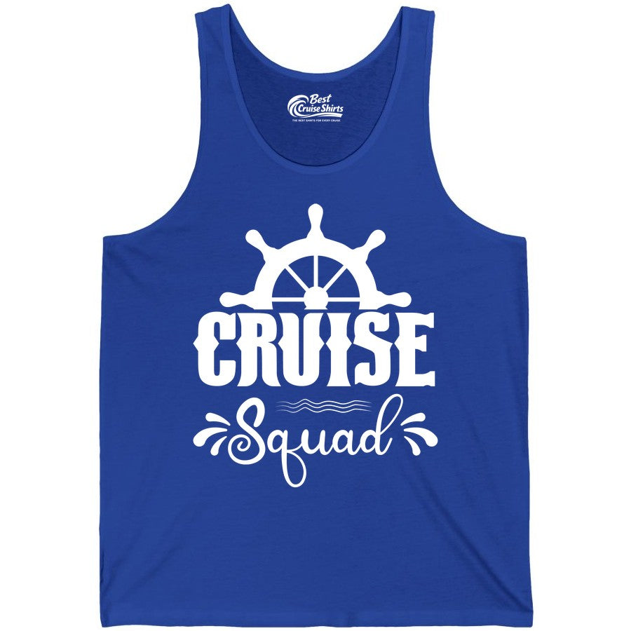 Cruise Squad Shirt - Matching Cruise Group Nautical Apparel (Tank Top) in True Royal - Cruise Squad Shirt - Nautical Wheel Matching Cruise Group Tee Design