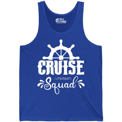 Cruise Squad Shirt - Matching Cruise Group Nautical Apparel (Tank Top) in True Royal - Cruise Squad Shirt - Nautical Wheel Matching Cruise Group Tee Design