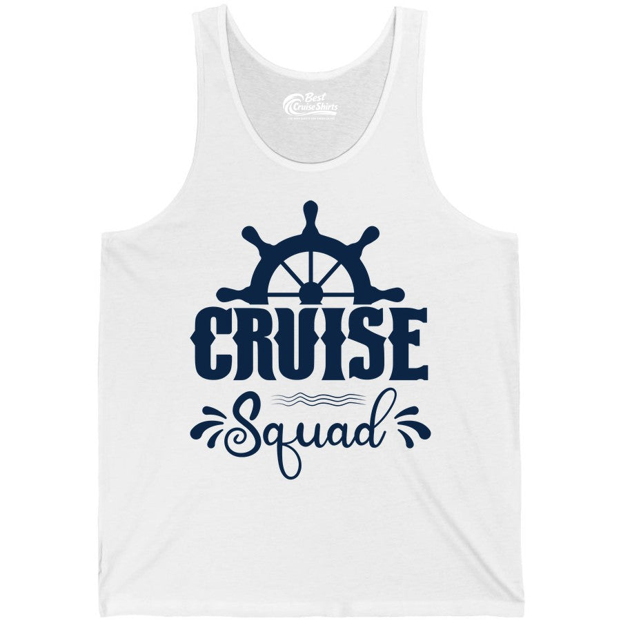 Cruise Squad Shirt - Matching Cruise Group Nautical Apparel (Tank Top) in White - Cruise Squad Shirt - Nautical Wheel Matching Cruise Group Tee Design
