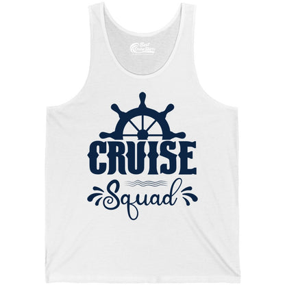 Cruise Squad Shirt - Matching Cruise Group Nautical Apparel (Tank Top) in White - Cruise Squad Shirt - Nautical Wheel Matching Cruise Group Tee Design