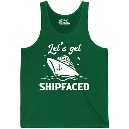 Let's Get Shipfaced Shirt - Funny Cruise Drinking Nautical Party Tee (Tank Top) in Kelly - Let’s Get Shipfaced Shirt - Funny Cruise Party Nautical Drinking Tee