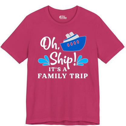 Family Cruise Shirt - Funny Cruise Trip Tee for Vacation Groups (Premium Tee) in Berry - Oh Ship Funny Family Cruise Trip Shirt Nautical Vacation Design