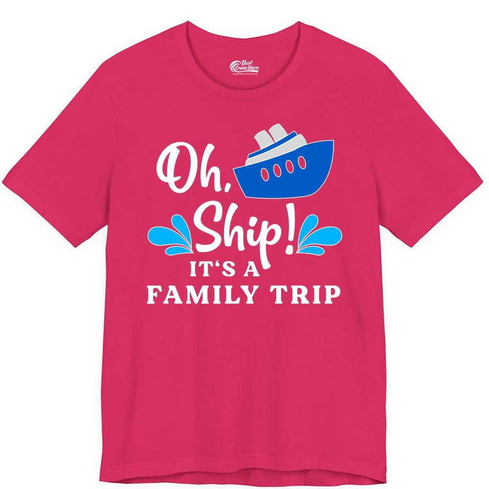 Family Cruise Shirt - Funny Cruise Trip Tee for Vacation Groups (Premium Tee) in Fuchsia - Oh Ship Funny Family Cruise Trip Shirt Nautical Vacation Design