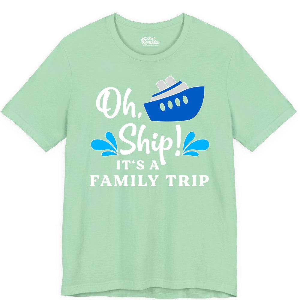 Family Cruise Shirt - Funny Cruise Trip Tee for Vacation Groups (Premium Tee) in Mint - Oh Ship Funny Family Cruise Trip Shirt Nautical Vacation Design