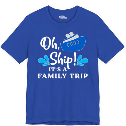 Family Cruise Shirt - Funny Cruise Trip Tee for Vacation Groups (Premium Tee) in True Royal - Oh Ship Funny Family Cruise Trip Shirt Nautical Vacation Design