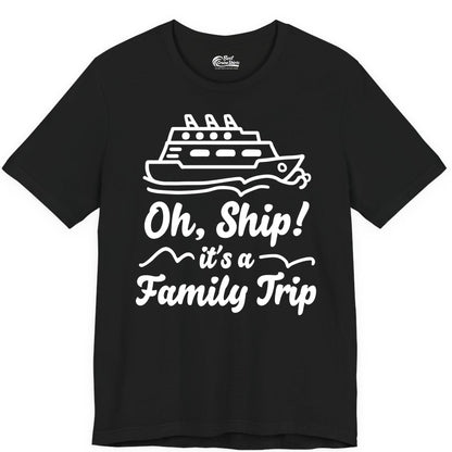 Family Cruise Shirts - Funny Cruise Trip Shirts for Family Vacation (Premium Tee) in Black - Oh Ship Its a Family Trip Cruise Vacation Matching Shirt
