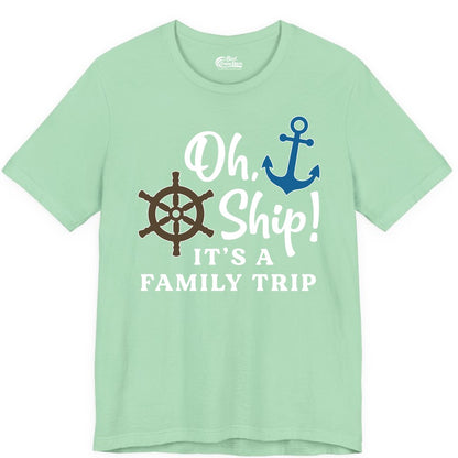 Family Cruise Shirt - Nautical Cruise Vacation Shirt for Families (Premium Tee) in Mint - Oh Ship It’s a Family Trip Nautical Cruise Shirt with Marine Icons