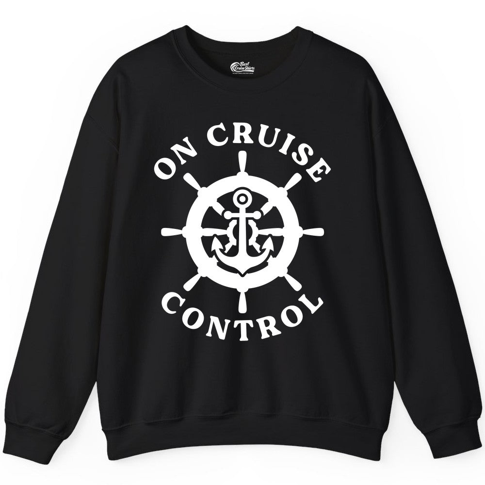 On Cruise Control Nautical Anchor Helm Wheel Cruise Shirt Sweatshirt - View 2 - Best Cruise Shirts