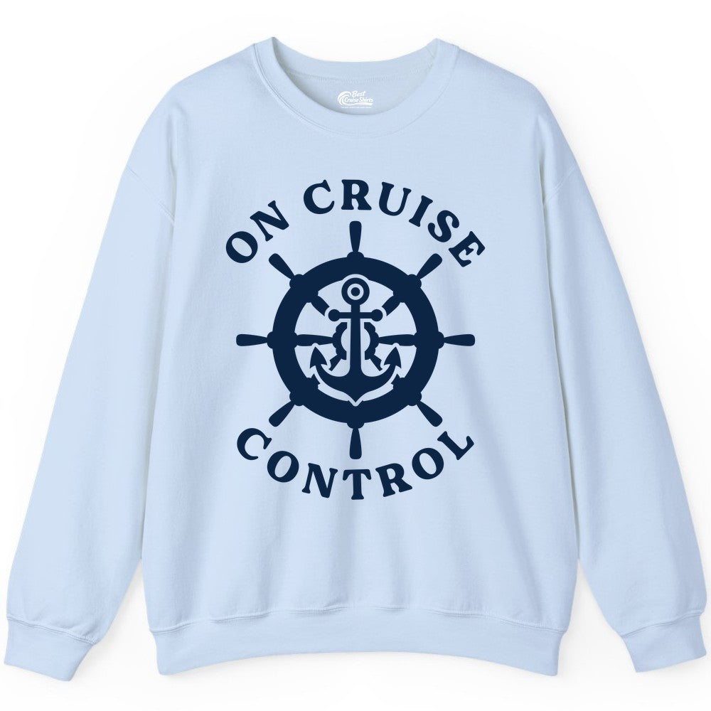 On Cruise Control Nautical Anchor Helm Wheel Cruise Shirt Sweatshirt - View 4 - Best Cruise Shirts