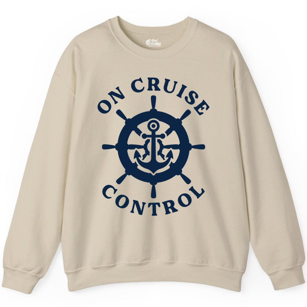 On Cruise Control Nautical Anchor Helm Wheel Cruise Shirt Sweatshirt - View 7 - Best Cruise Shirts