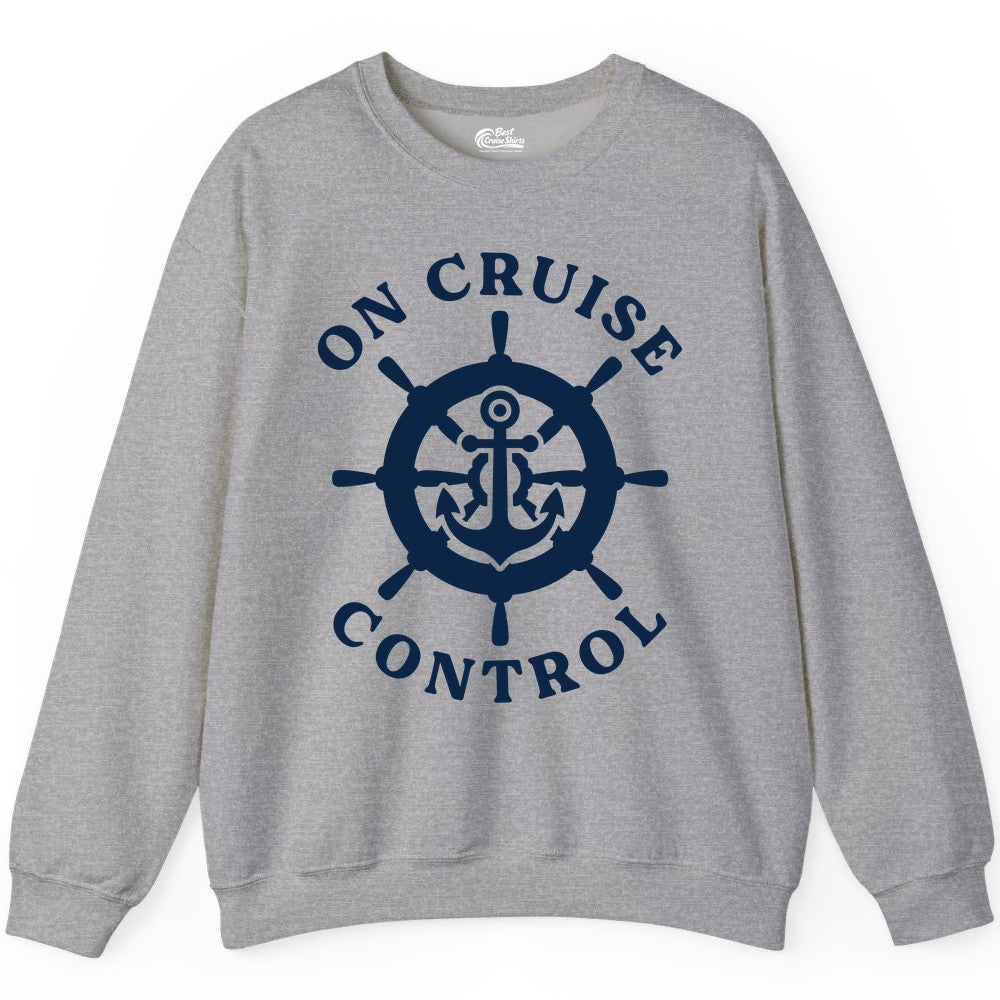 On Cruise Control Nautical Anchor Helm Wheel Cruise Shirt Sweatshirt - View 8 - Best Cruise Shirts