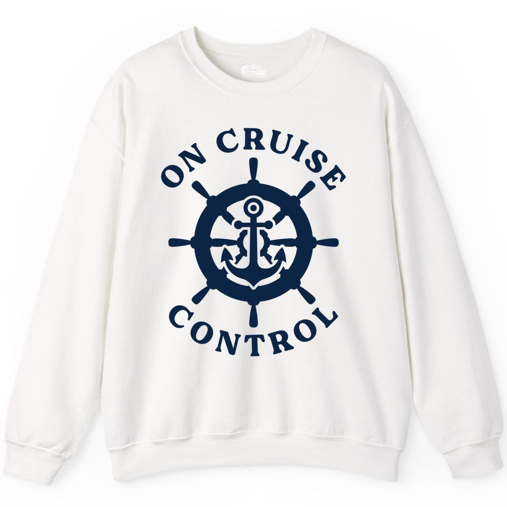 On Cruise Control Nautical Anchor Helm Wheel Cruise Shirt Sweatshirt - View 9 - Best Cruise Shirts