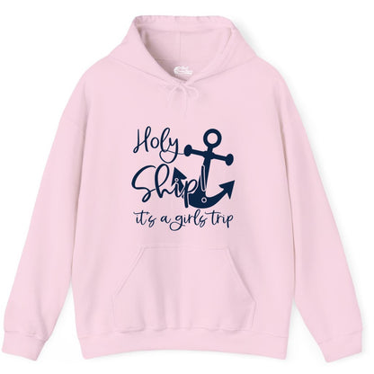 Girls Trip Cruise Shirt - Nautical Anchor Funny Holy Ship Tee (Hoodie) in Light Pink - Holy Ship Anchor Girls Trip Cruise Shirt - Nautical Party Tee