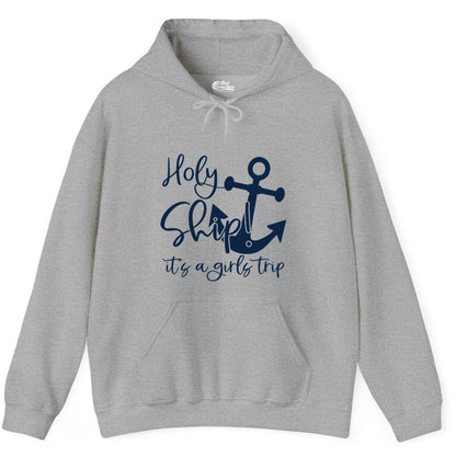Girls Trip Cruise Shirt - Nautical Anchor Funny Holy Ship Tee (Hoodie) in Sport Grey - Holy Ship Anchor Girls Trip Cruise Shirt - Nautical Party Tee
