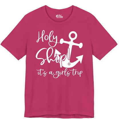 Girls Trip Cruise Shirt - Nautical Anchor Funny Holy Ship Tee (Premium Tee) in Berry - Holy Ship Anchor Girls Trip Cruise Shirt - Nautical Party Tee