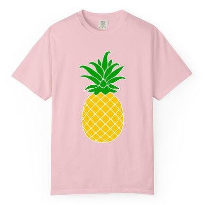 Pineapple Graphic Shirt - Tropical Fruit Apparel for Summer Fun (Comfort Color) in Blossom - Cartoon Pineapple Graphic Shirt - Bold Tropical Fruit Summer Tee