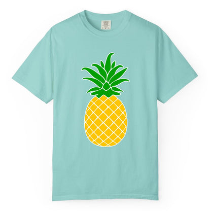 Pineapple Graphic Shirt - Tropical Fruit Apparel for Summer Fun (Comfort Color) in Chalky Mint - Cartoon Pineapple Graphic Shirt - Bold Tropical Fruit Summer Tee