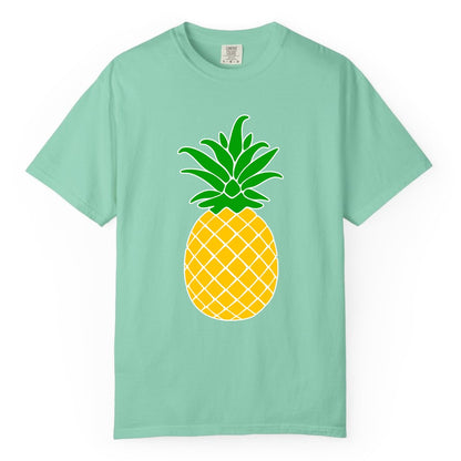 Pineapple Graphic Shirt - Tropical Fruit Apparel for Summer Fun (Comfort Color) in Island Reef - Cartoon Pineapple Graphic Shirt - Bold Tropical Fruit Summer Tee
