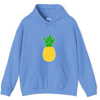Pineapple Graphic Shirt - Tropical Fruit Apparel for Summer Fun (Hoodie) in Carolina Blue - Cartoon Pineapple Graphic Shirt - Bold Tropical Fruit Summer Tee