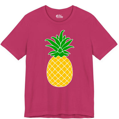 Pineapple Graphic Shirt - Tropical Fruit Apparel for Summer Fun (Premium Tee) in Berry - Cartoon Pineapple Graphic Shirt - Bold Tropical Fruit Summer Tee