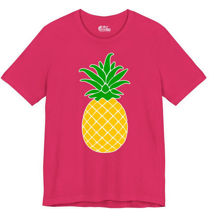 Pineapple Graphic Shirt - Tropical Fruit Apparel for Summer Fun (Premium Tee) in Fuchsia - Cartoon Pineapple Graphic Shirt - Bold Tropical Fruit Summer Tee